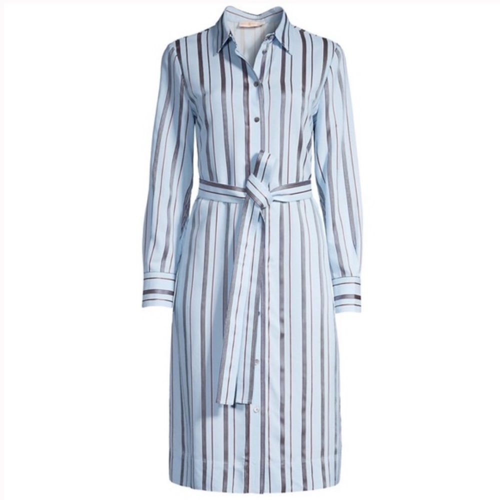 Tory burch Long Sleeve Stripe Button Down Shirtdress